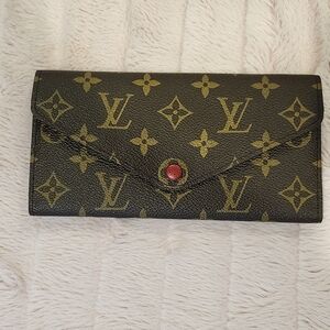 Louis Vuitton Monogram Josephine Wallet With Red Interior